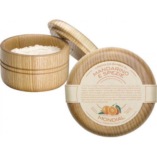 Mondial Luxury Shaving Cream Wooden Bowl 140 ml Mandarino e Spezie