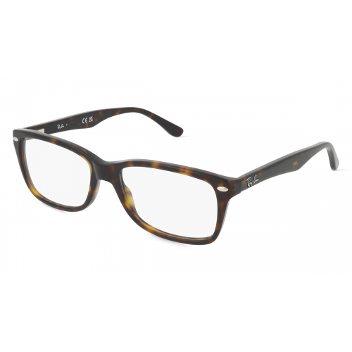 Ray-Ban RX5228 Damen-Brille inkl. Gläser Vollrand Rechteckig Acetat-Gestell 55mm/17mm/140mm, braun