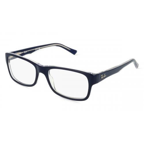 Ray-Ban RX5268 Unisex-Brille inkl. Gläser Vollrand Rechteckig Acetat-Gestell 50mm/17mm/135mm, blau