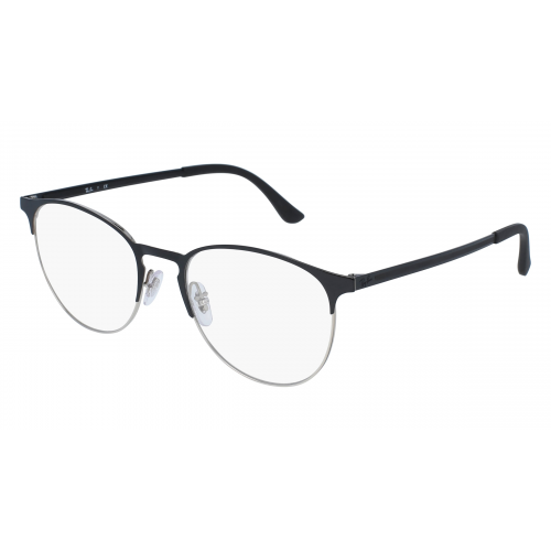 Ray-Ban RX6375 Unisex-Brille inkl. Gläser Vollrand Panto Metall-Gestell 51mm/18mm/145mm, schwarz