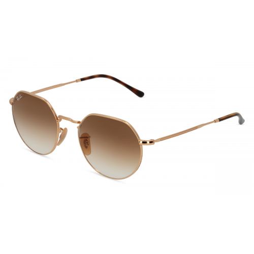 Ray-Ban RB 3565 JACK Unisex-Sonnenbrille Vollrand Panto Metall-Gestell, gold