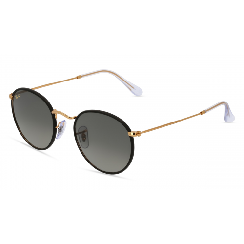 Ray-Ban RB 3447JM ROUND FULL COLOR Herren-Sonnenbrille Vollrand Panto Metall-Gestell, gold