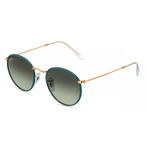 Ray-Ban RB 3447JM ROUND FULL COLOR Herren-Sonnenbrille Vollrand Panto Metall-Gestell, gold