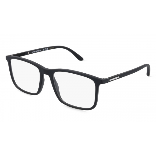 Emporio Armani EA3181 Herren-Brille inkl. Gläser Vollrand Rechteckig Kunststoff-Gestell 54mm/18mm/145mm, Schwarz