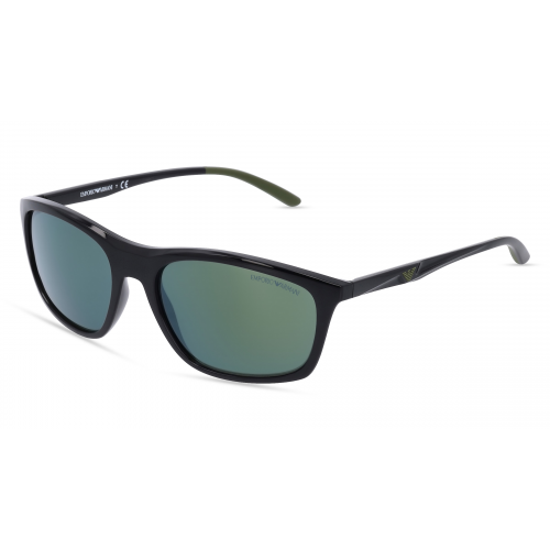 Emporio Armani EA4179 Herren-Sonnenbrille Vollrand Eckig Kunststoff-Gestell, schwarz