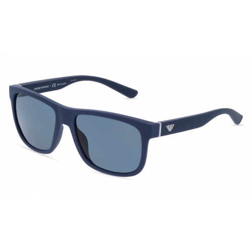 Emporio Armani EA4182U Herren-Sonnenbrille Vollrand Eckig Kunststoff-Gestell, Blau