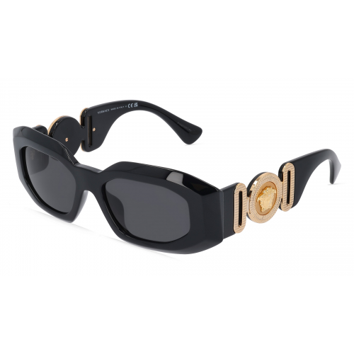 Versace VE4425U Herren-Sonnenbrille Vollrand Achteckig Kunststoff-Gestell, Schwarz