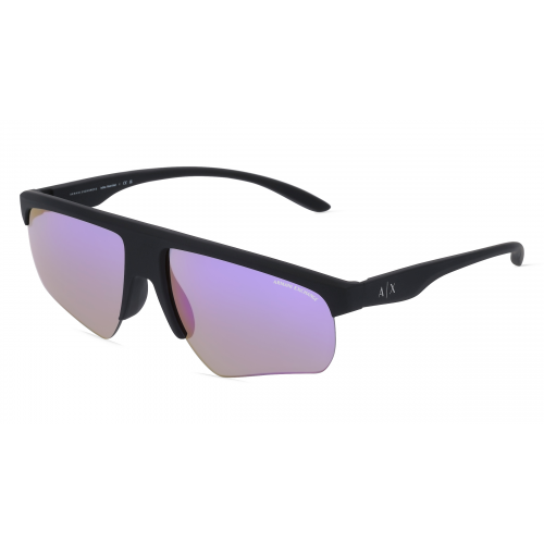 Armani Exchange AX4123S Herren-Sonnenbrille Randlos Eckig Kunststoff-Gestell, schwarz