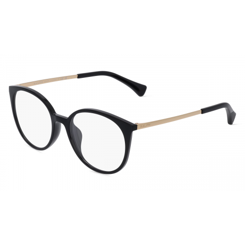 Ralph RA7145U Damen-Brille inkl. Gläser Vollrand Panto Kunststoff-Gestell 53mm/18mm/145mm, schwarz