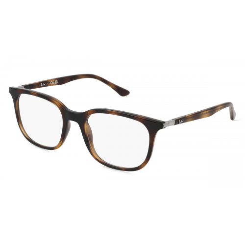 Ray-Ban RX7211 Unisex-Brille inkl. Gläser Vollrand Eckig Kunststoff-Gestell 50mm/19mm/145mm, braun