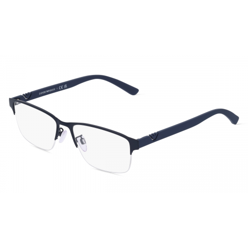 Emporio Armani EA 1138 Herren-Brille inkl. Gläser Nylor Eckig Metall-Gestell 56mm/17mm/145mm, blau