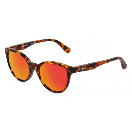 Versace VK4427U Jugend-Sonnenbrille Vollrand Butterfly Acetat-Gestell, Havanna