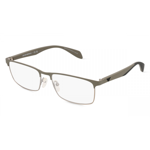 Emporio Armani EA1149 Herren-Brille inkl. Gläser Vollrand Eckig Metall-Gestell 56mm/17mm/145mm, grau