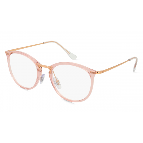 Ray-Ban RX7140 Unisex-Brille inkl. Gläser Vollrand Panto Kunststoff-Gestell 51mm/20mm/150mm, Pink