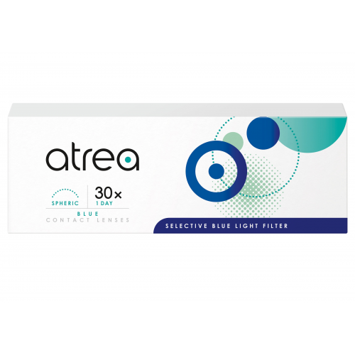 atrea blue 1 day (30er Packung) Tageslinsen (0 dpt & BC 8.6) mit UV-Schutz