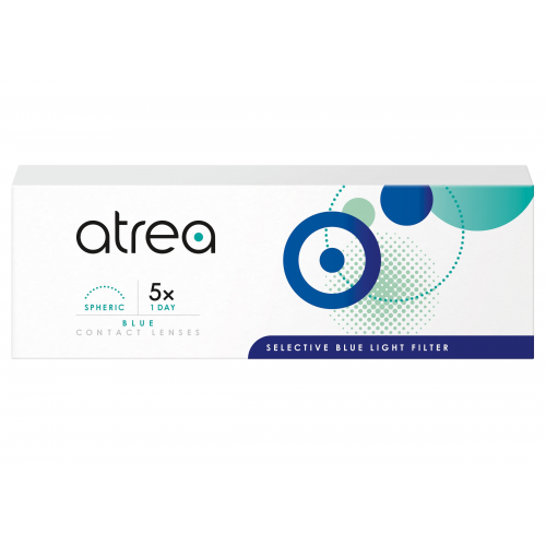 atrea blue 1 day (5er Packung) Tageslinsen (0 dpt & BC 8.6) mit UV-Schutz