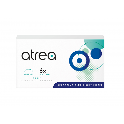 atrea blue 1 month (6er Packung) Monatslinsen (0 dpt & BC 8.6) mit UV-Schutz