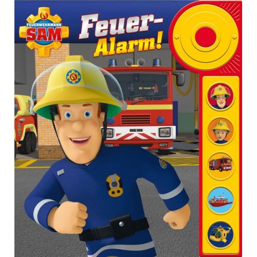 Feuerwehrmann Sam - Feuer-Alarm! - Soundbuch - Pappbilderbuch mit Alarmknopf und 5 spannenden Geräuschen für Kinder ab 3 Jahren