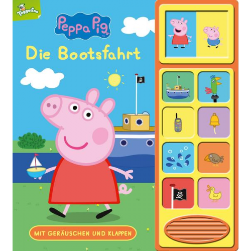 Peppa Pig - Die Bootsfahrt - Klappen-Geräusche-Buch mit 10 Sounds - Pappbilderbuch für Kinder ab 3 Jahren