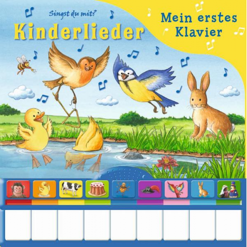 86399 - Kinderlieder - Mein erstes Klavier - Pappbilderbuch mit Klaviertastatur, 9 Kinderliedern und Vor- und Nachspielfunktion