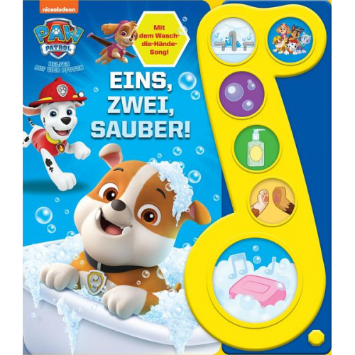 PAW Patrol - Eins, zwei, sauber! - Liederbuch mit Sound - Pappbilderbuch mit 6 Melodien und Geräuschen