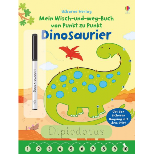 Mein Wisch-und-weg-Buch von Punkt zu Punkt: Dinosaurier