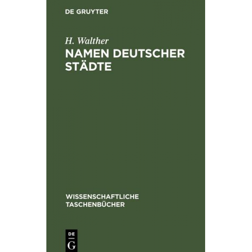 H. Walther - Namen deutscher Städte