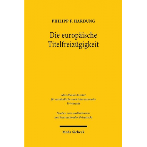 Philipp F. Hardung - Die europäische Titelfreizügigkeit