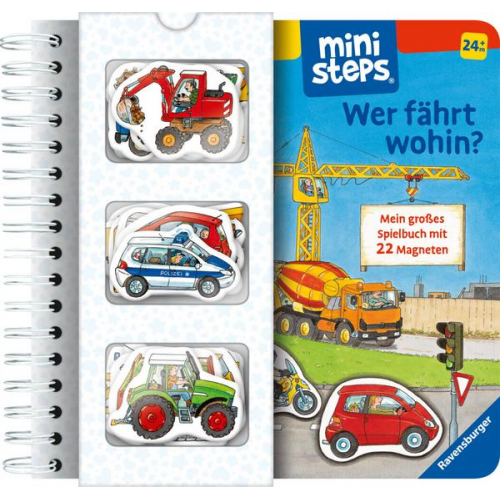 Susanne Gernhäuser - Ministeps: Wer fährt wohin? Mein großes Spielbuch mit 22 Magneten: Magnetbuch ab 2 Jahren, Kinderbuch, Pappbilderbuch