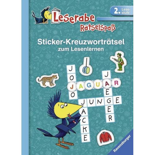 Anne Johannsen - Leserabe: Sticker-Kreuzworträtsel zum Lesenlernen (2. Lesestufe), türkis