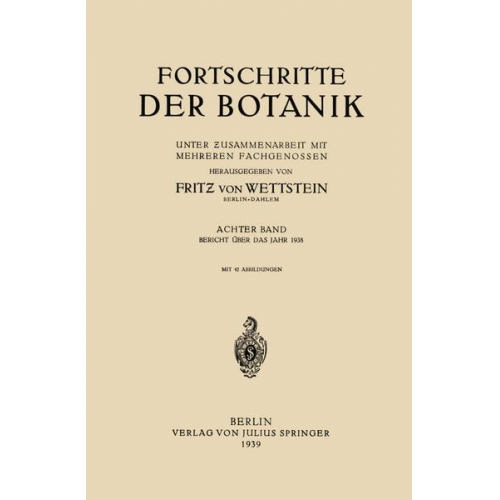 Fritz Wettstein - Fortschritte der Botanik