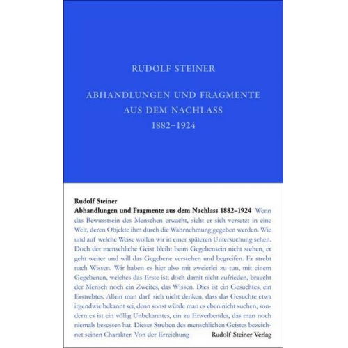 Rudolf Steiner - Abhandlungen und Fragmente aus dem Nachlass 1897–1925