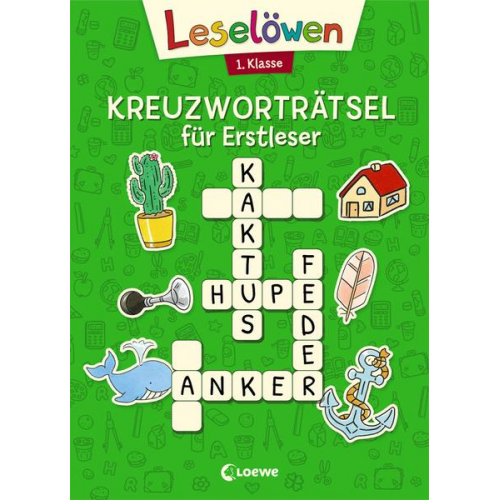 Leselöwen Kreuzworträtsel für Erstleser - 1. Klasse (Grün)