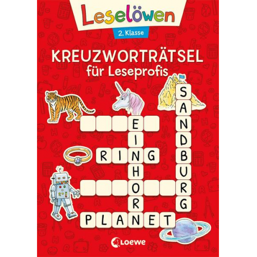 Leselöwen Kreuzworträtsel für Leseprofis - 2. Klasse (Rot)