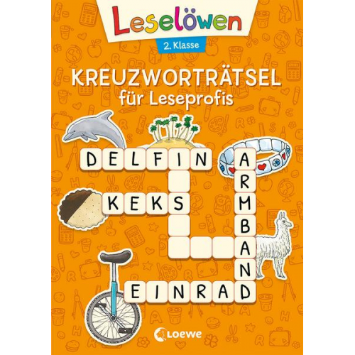 Leselöwen Kreuzworträtsel für Leseprofis - 2. Klasse (Orange)