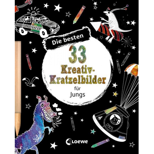 28999 - Die besten 33 Kreativ-Kratzelbilder für Jungs