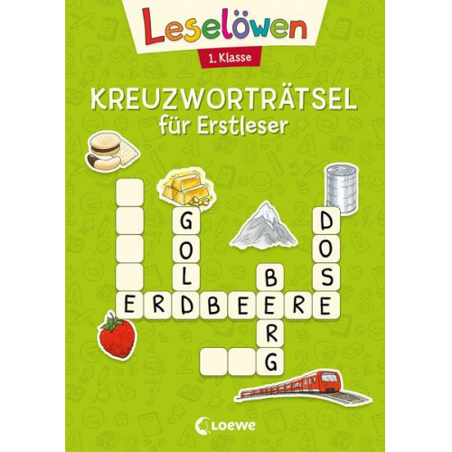 9110 - Leselöwen Kreuzworträtsel für Erstleser - 1. Klasse (Hellgrün)