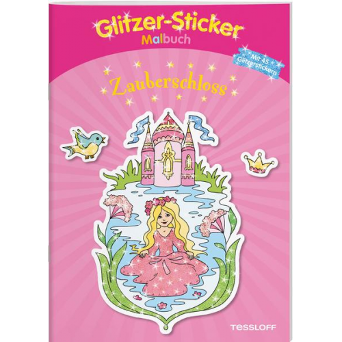 Glitzer-Sticker Malbuch Zauberschloss