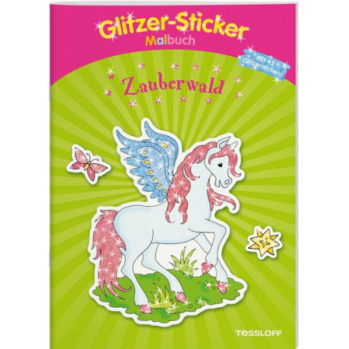 Glitzer-Sticker Malbuch Zauberwald