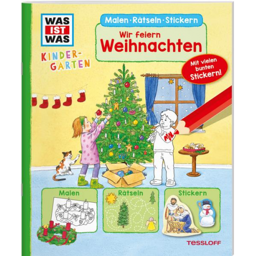 Lisa Herden - WAS IST WAS Kindergarten Malen Rätseln Stickern Wir feiern Weihnachten