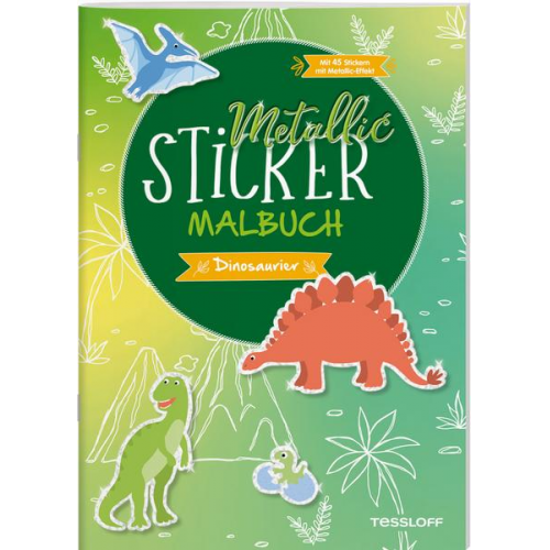 127745 - Metallic-Sticker Malbuch. Dinosaurier