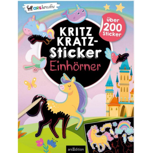 62265 - Kritzkratz-Sticker Einhörner