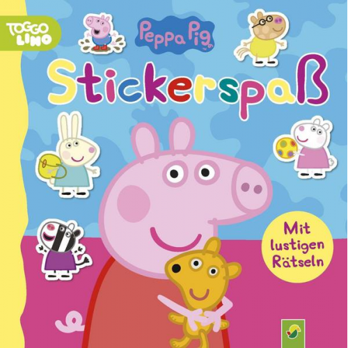 Schwager & Steinlein Verlag - Peppa Pig Stickerspaß. Kunterbunte, kreative Seiten zum Stickern, Rätseln und Ausmalen