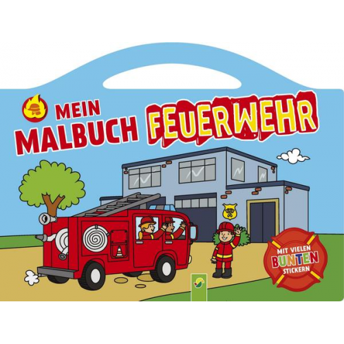 Mein Malbuch Feuerwehr mit vielen bunten Stickern