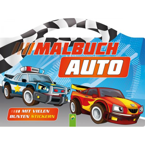 Malbuch Auto mit vielen bunten Stickern