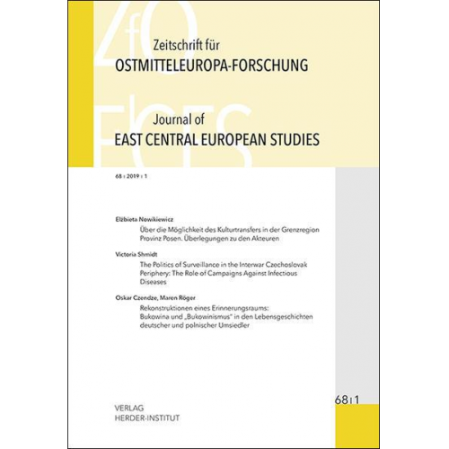 Zeitschrift für Ostmitteleuropa-Forschung 68/1 ZfO - Journal of East Central European Studies JECES 68/1