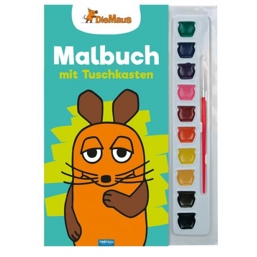 Trötsch Die Maus Malbuch mit Tuschkasten und Pinsel