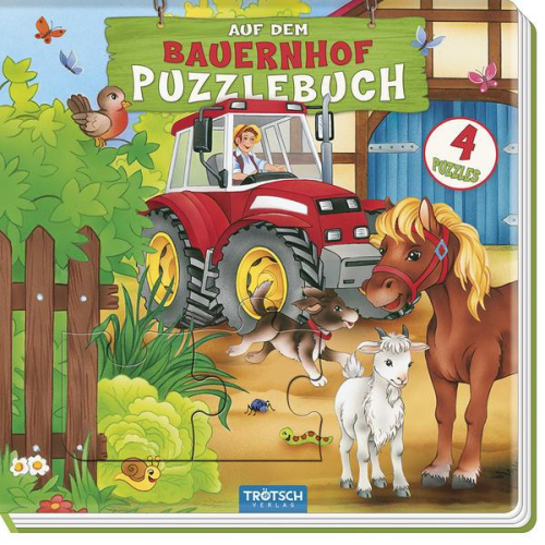 79673 - Trötsch Puzzlebuch mit 4 Puzzle Bauernhof