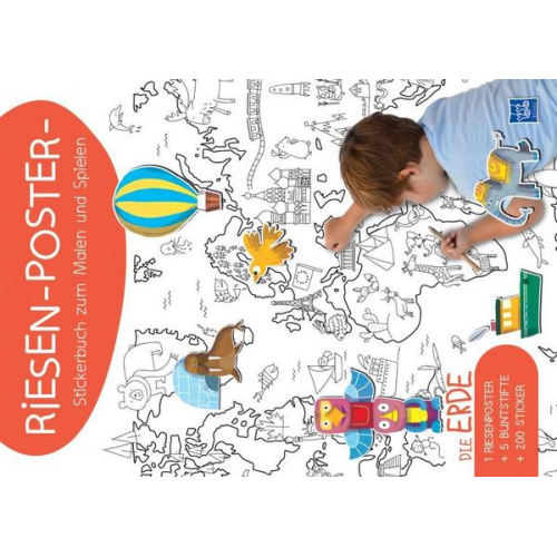 Riesen-Poster-Stickerbuch zum Malen und Spielen