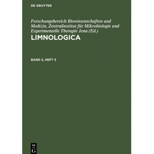 Limnologica, Band 2, Heft 3, Limnologica Band 2, Heft 3